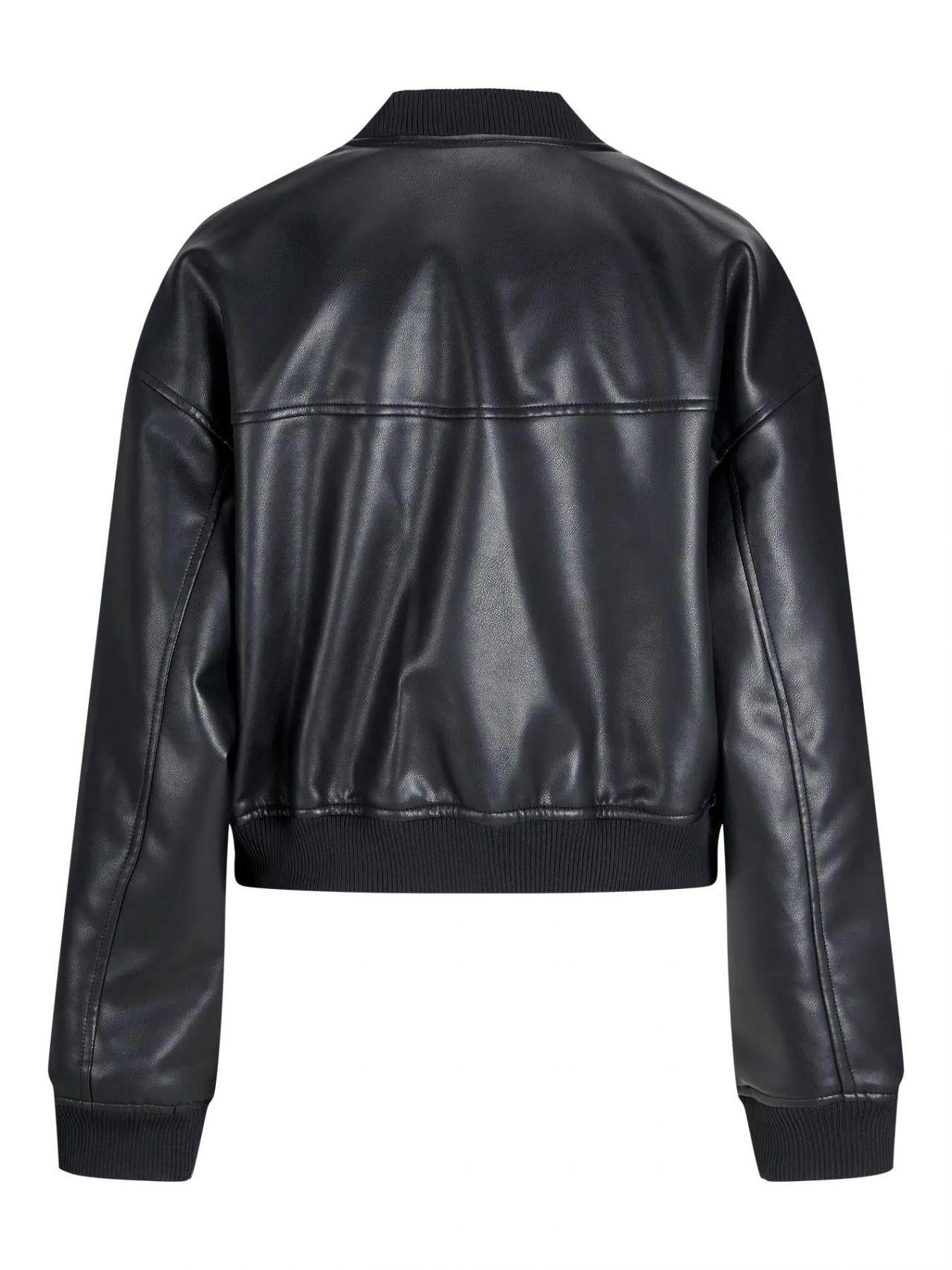 Jjxx giubbino bomber donna in ecopelle nero 12278928 BLACK JJXX 