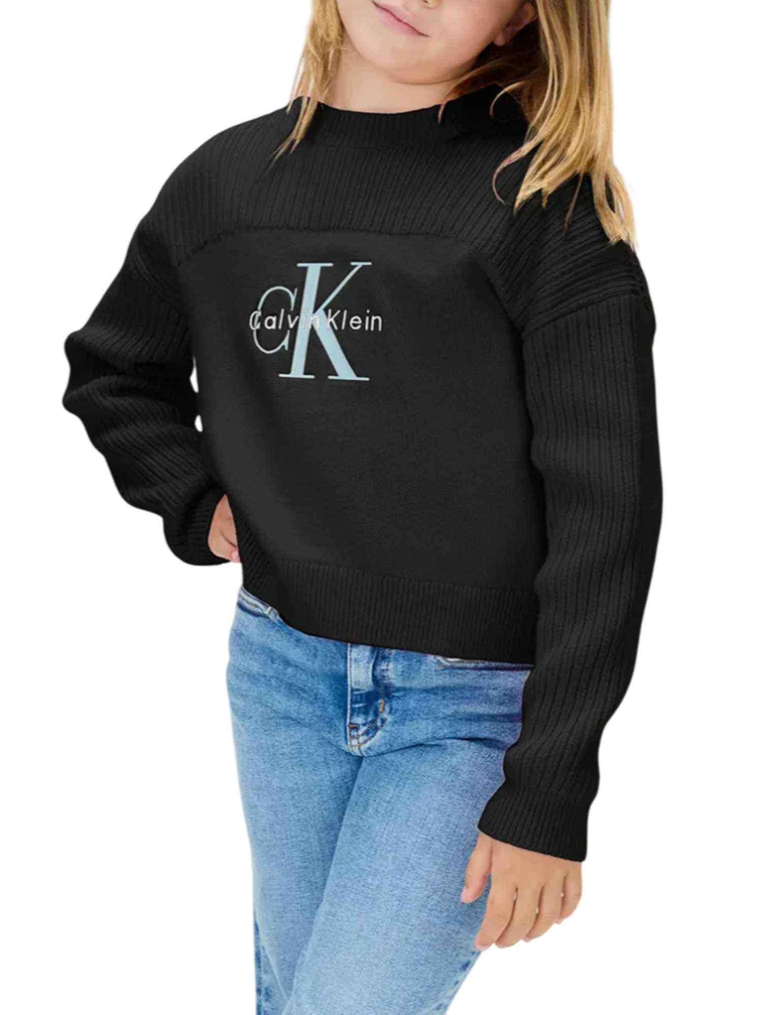 Calvin Klein Jeans maglia bambina con logo nero IG0IG03046 BEH Calvin Klein Jeans 