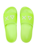 Sun68 ciabatte donna in gomma con logo verde fluo