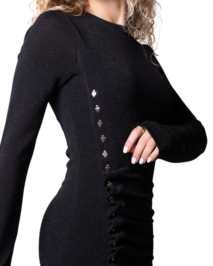John Richmond abito in lurex con apertura nero UWA25181VE BLACK John RICHMOND 