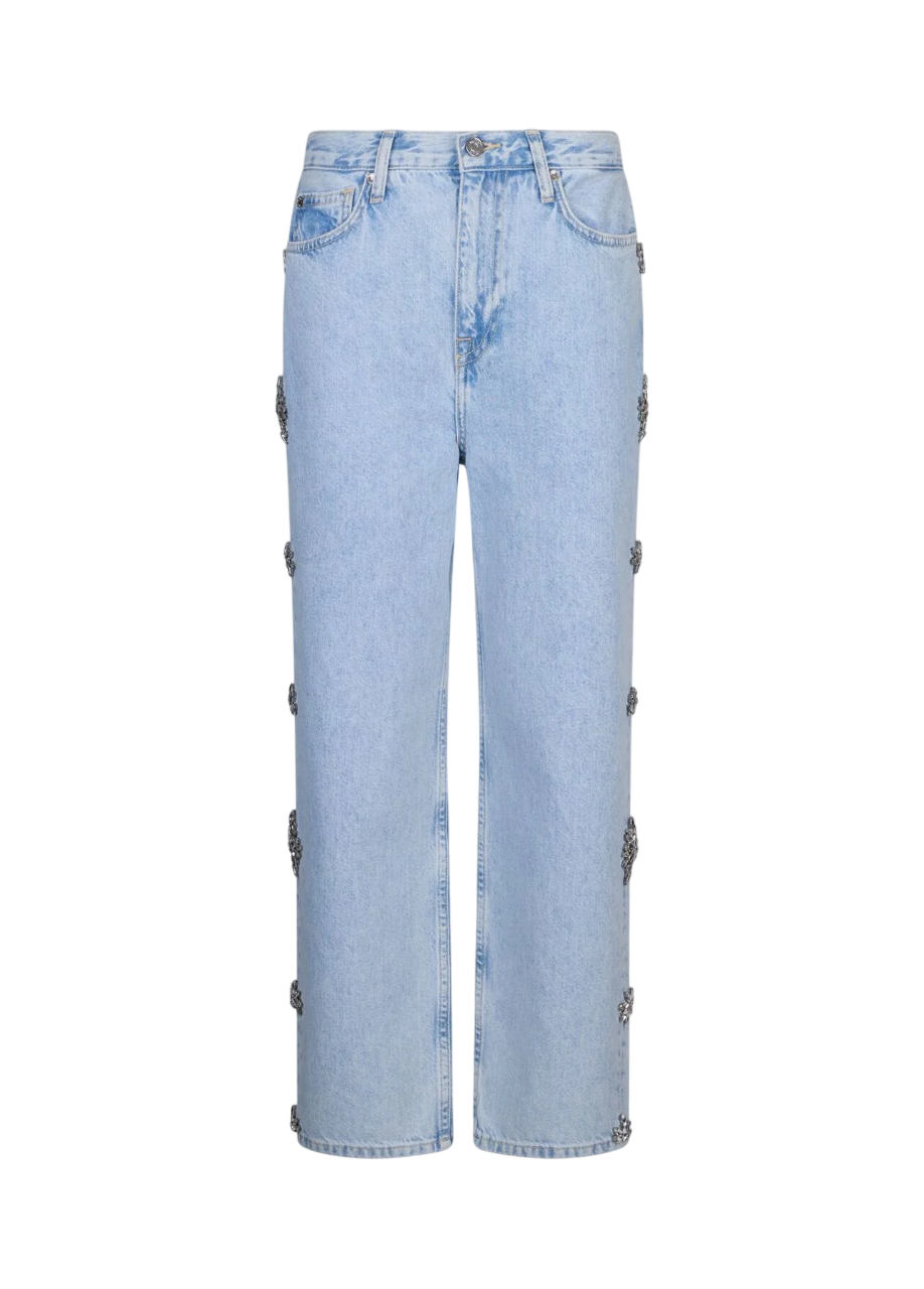 Liu Jo jeans gamba dritta con applicazioni gioiello lavaggio chiaro UA6196D4854 79019 LIU JO 