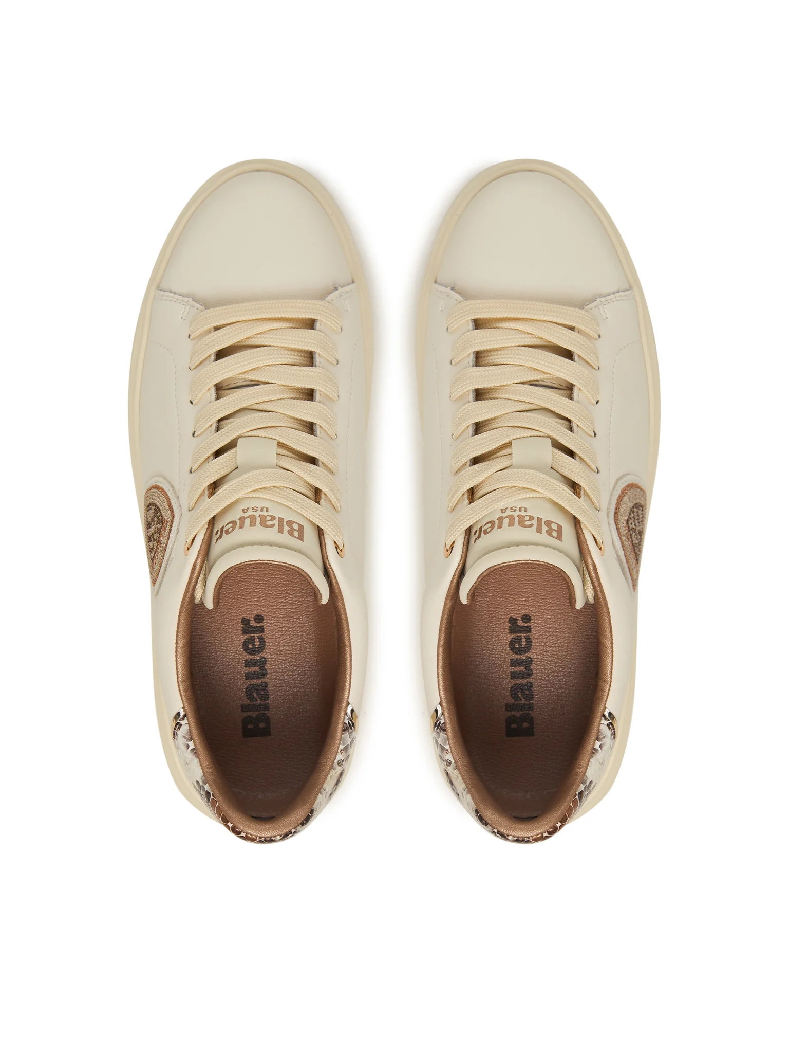 Blauer sneakers in pelle con logo strass color crema F5VENUS01-PYT CRE-PYT BLAUER 