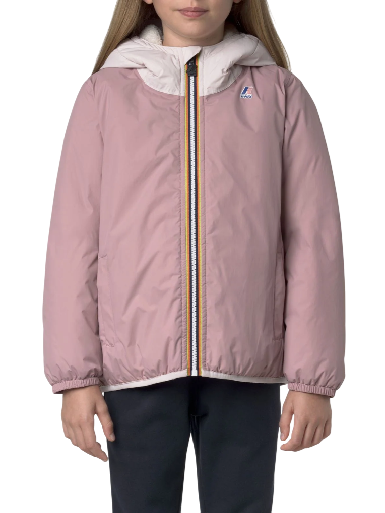 K-Way piumino bambina Le Vrai Claude con cappuccio rosa K7142TW C02 K-WAY 