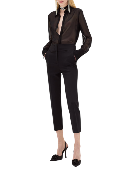 Blugirl pantaloni slim fit in crepe nero RA4131T3191 22222 BLUGIRL 
