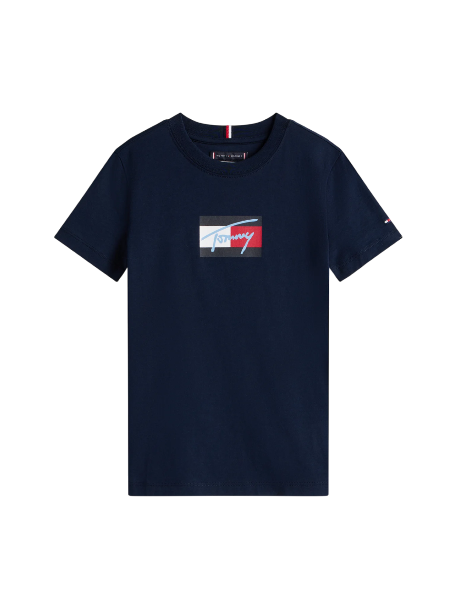 Tommy Hilfiger T-shirt manica corta con bandierina iconica blu KB0KB09725 C1G Tommy Hilfiger 