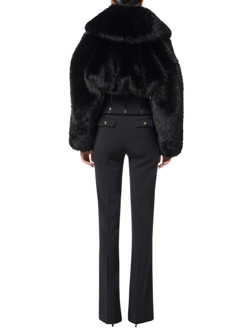 Elisabetta Franchi pelliccia ecologica stile bustier nero GB05A57E2 110 ELISABETTA FRANCHI 