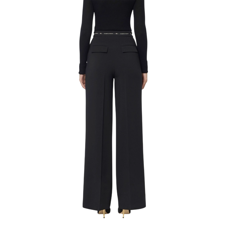 Elisabetta Franchi pantaloni palazzo in crepe nero PA10356E2 110 ELISABETTA FRANCHI 