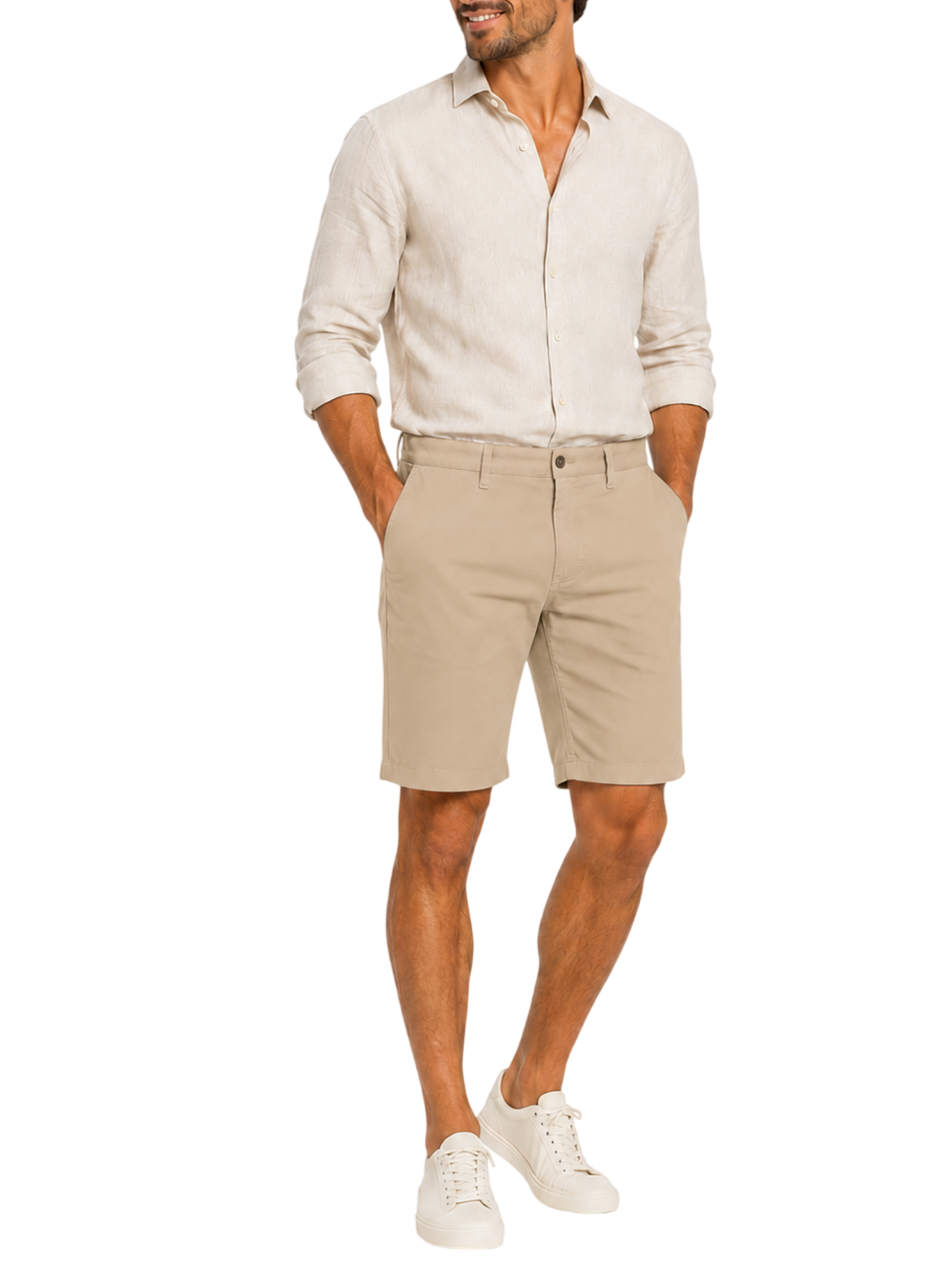 Le Braghe bermuda chino uomo slim beige B01-1601 BEIGE Le Braghe 