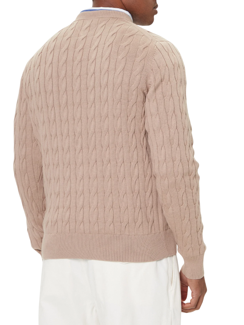 Tommy Hilfiger maglia in cotone con trecce tortora MW0MW33132 AFE Tommy Hilfiger 