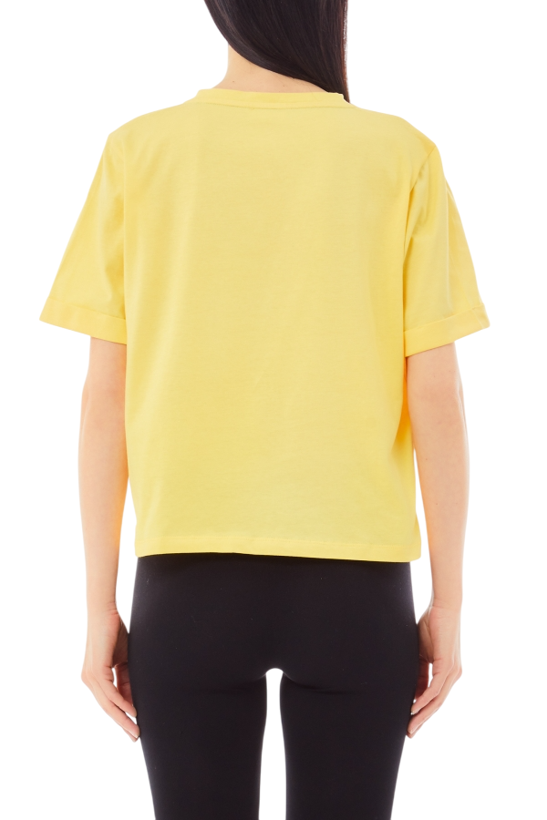 Liu Jo T-shirt manica corta con scollo a V giallo