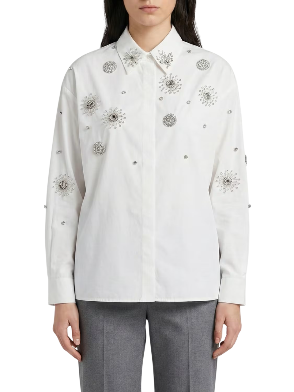 Pinko camicia Carley con ricami gioiello bianco 106225-A31W Z04 PINKO 