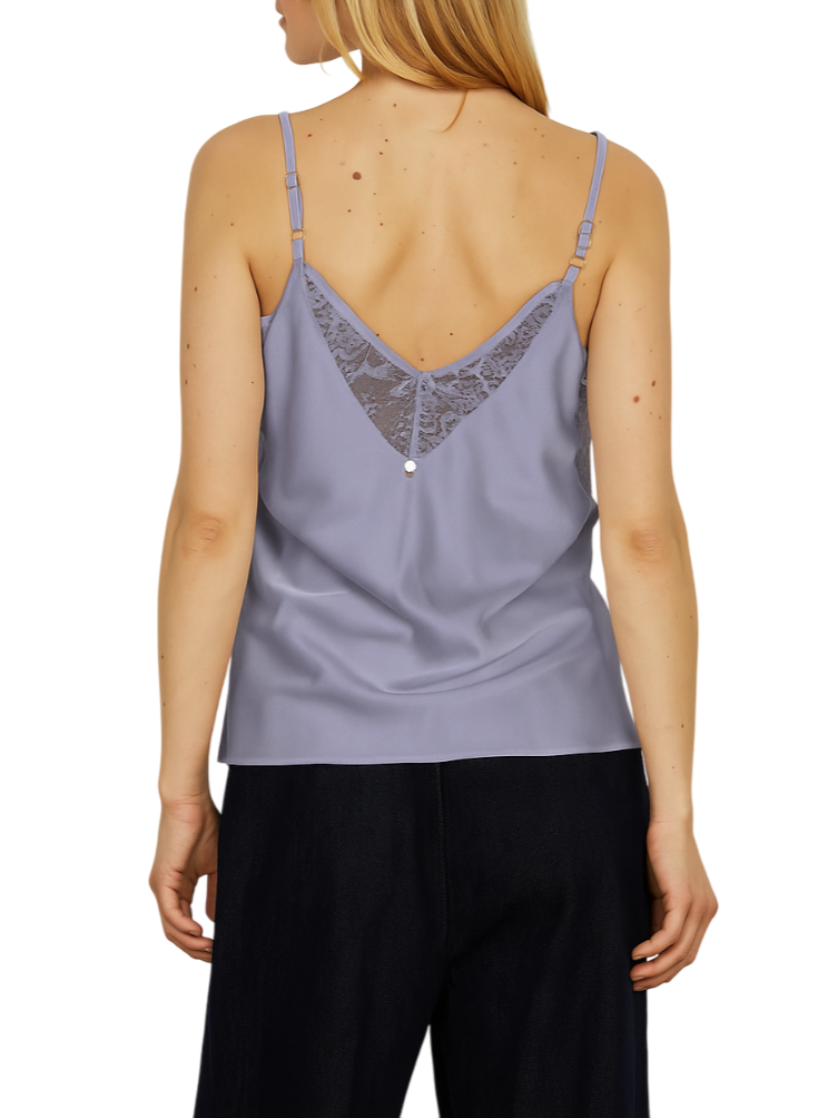 Relish top in raso Exigo con pizzo grigio EXIGO 1130 RELISH 
