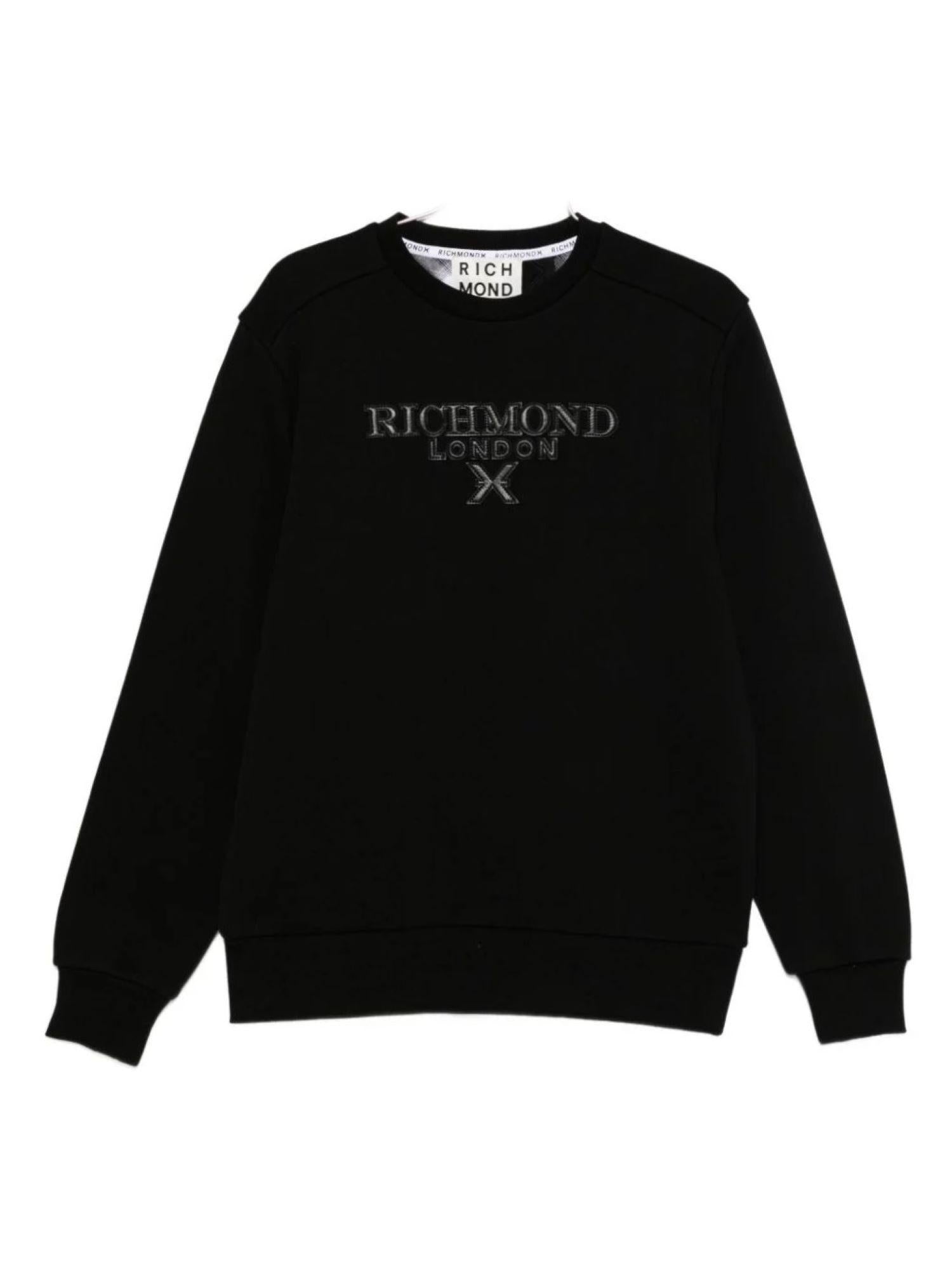 John Richmond felpa uomo con logo nero UMA25067FE BLACK John RICHMOND 