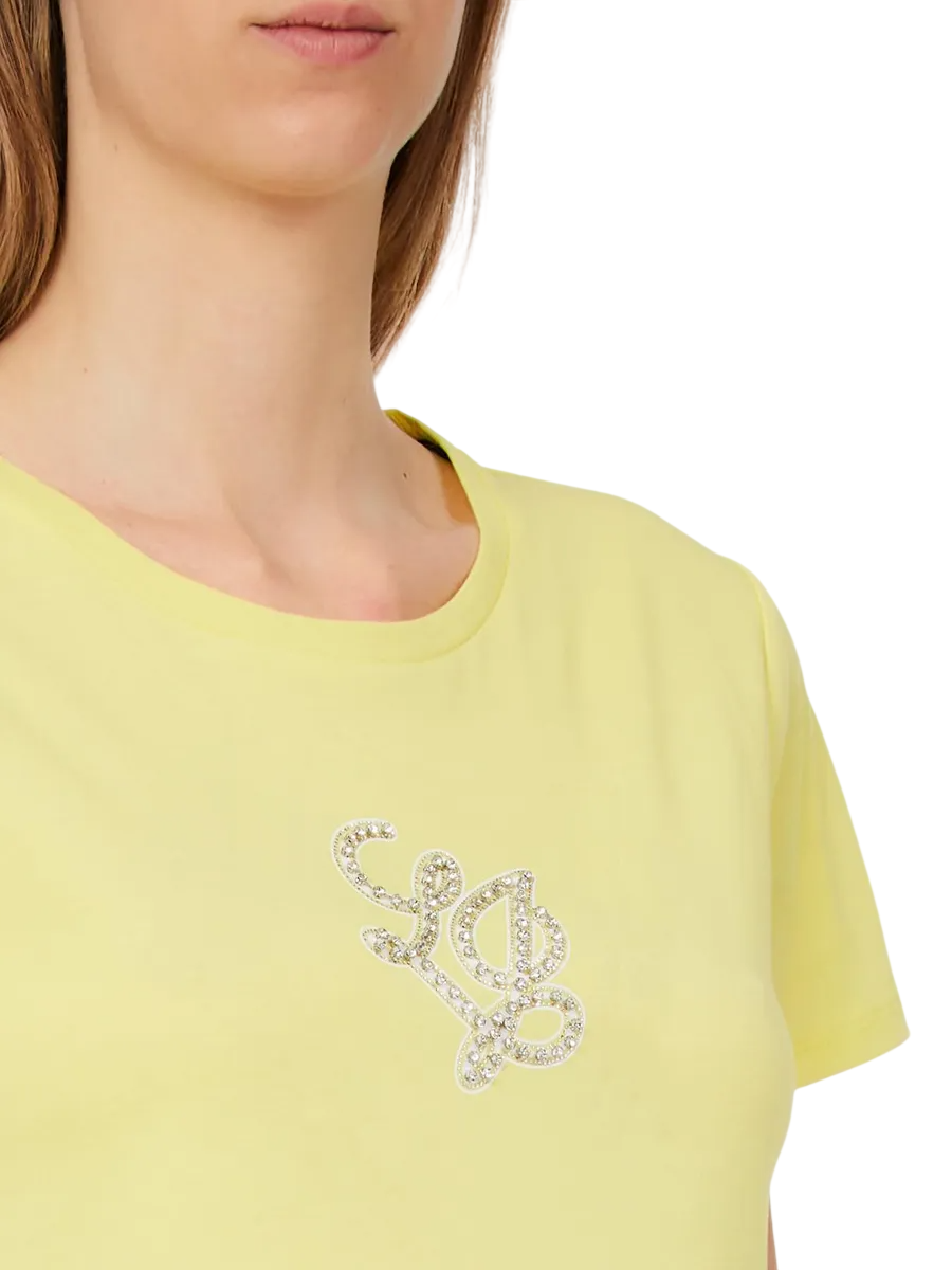 Liu Jo T-shirt manica corta con logo gioiello giallo TA6285JS923 S9949 LIU JO 