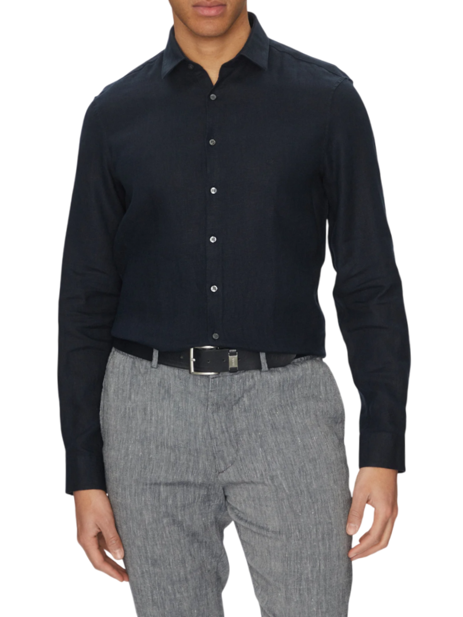 Calvin Klein camicia manica lunga in lino slim fit blu K10K109286 CEF Calvin Klein 