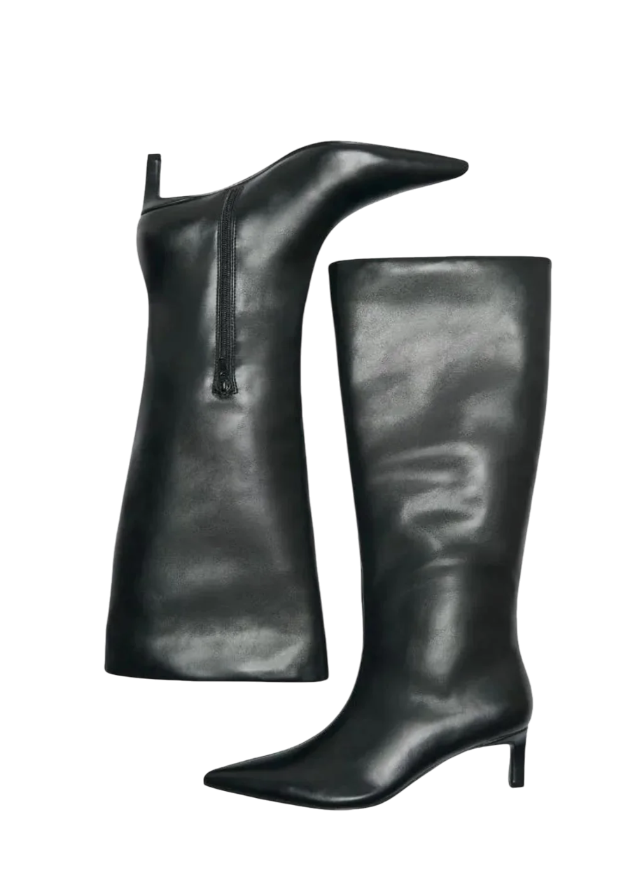 Only stivali alti in ecopelle a punta nero 15356463 BLACK ONLY 