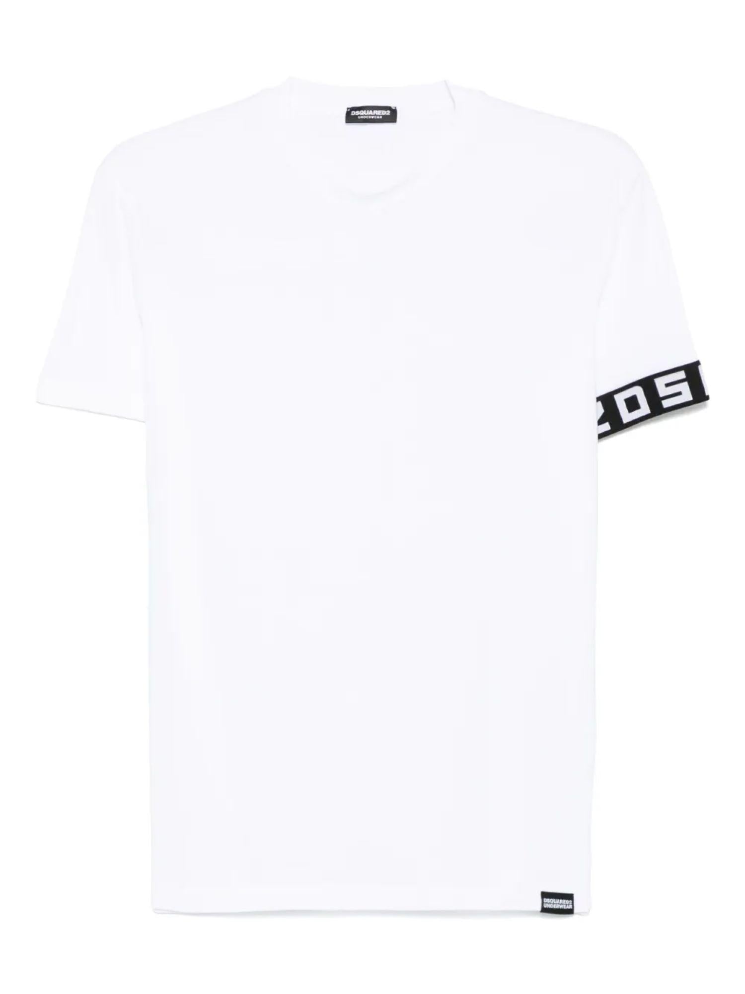 Dsquared2 T-shirt manica corta con dettaglio logato bianco D9M3S5930 WHITE DSQUARED2 