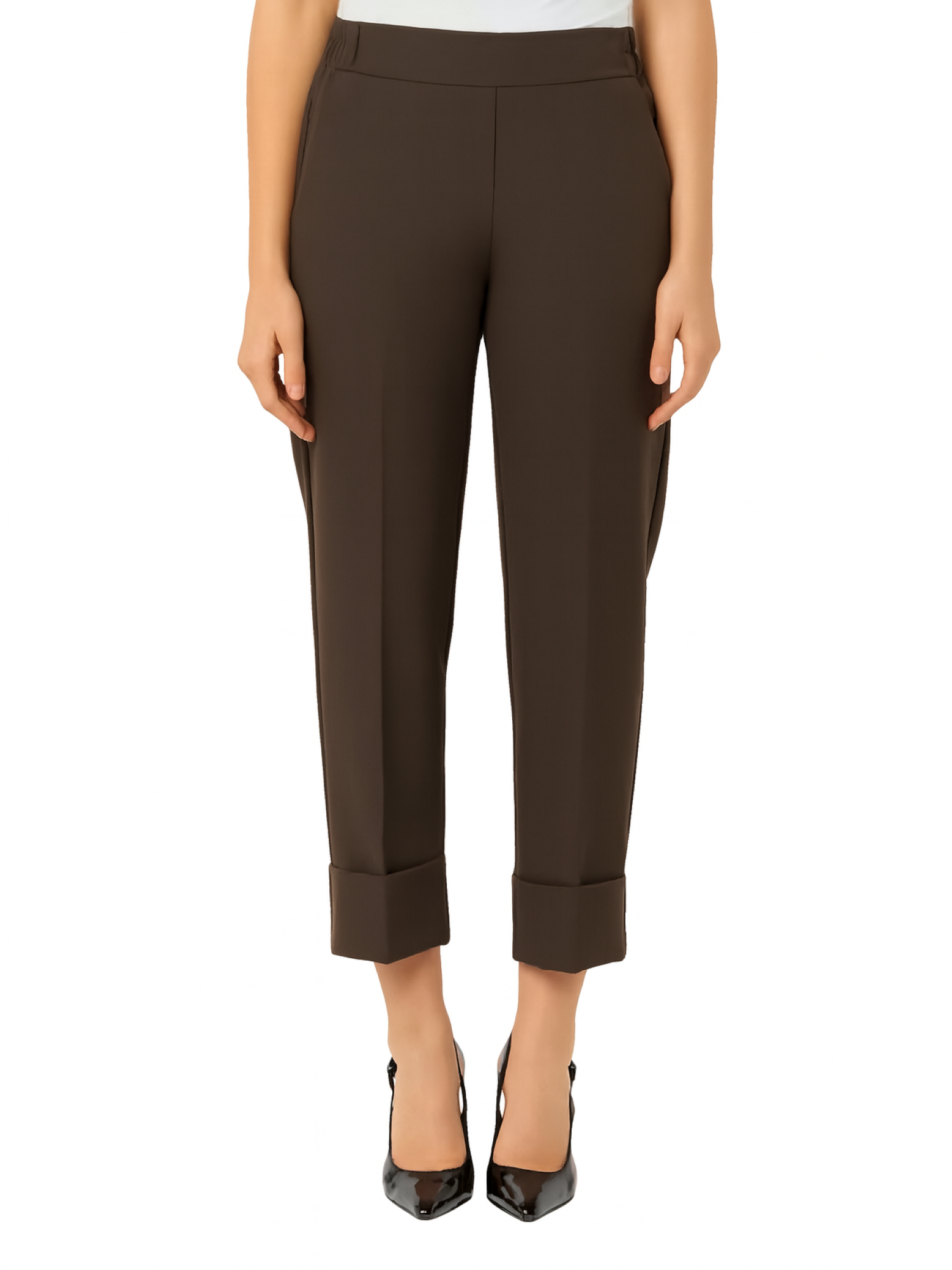 Sandro Ferrone pantaloni Furfantello con risvolto marrone S39YBFFURFANTELLOTEC MORO Sandro FERRONE 