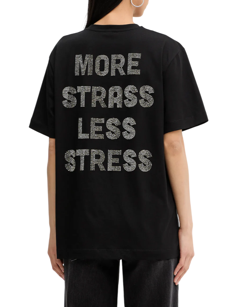 Pinko T-shirt Strepitoso con logo strass nero 105526-A33S Z99 PINKO 
