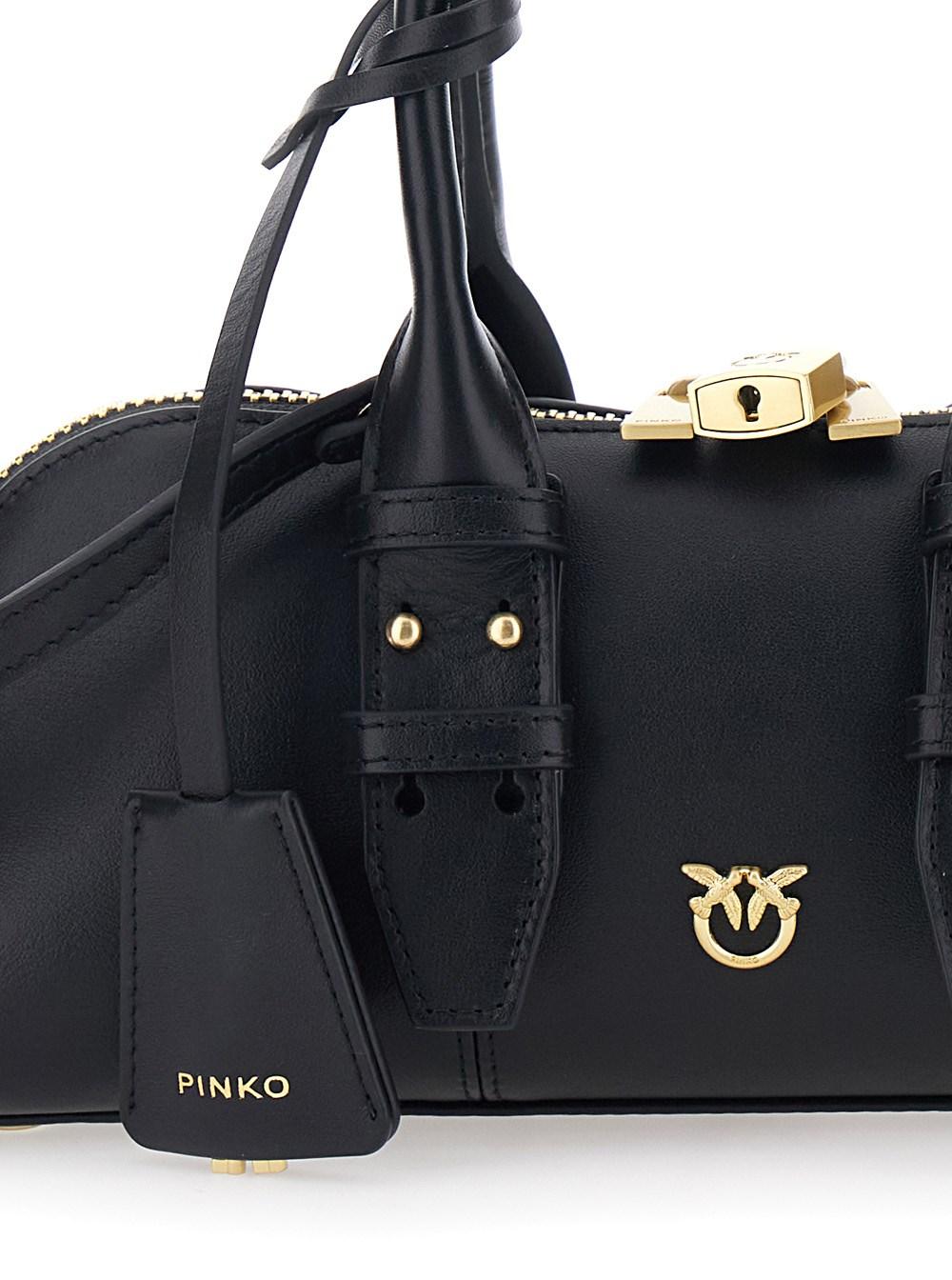 Pinko borsa Bowling Bag Baguette in pelle nero 105334-A0QO Z99V PINKO 