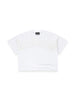 Disclaimer T-shirt crop donna con logo glitter bianco