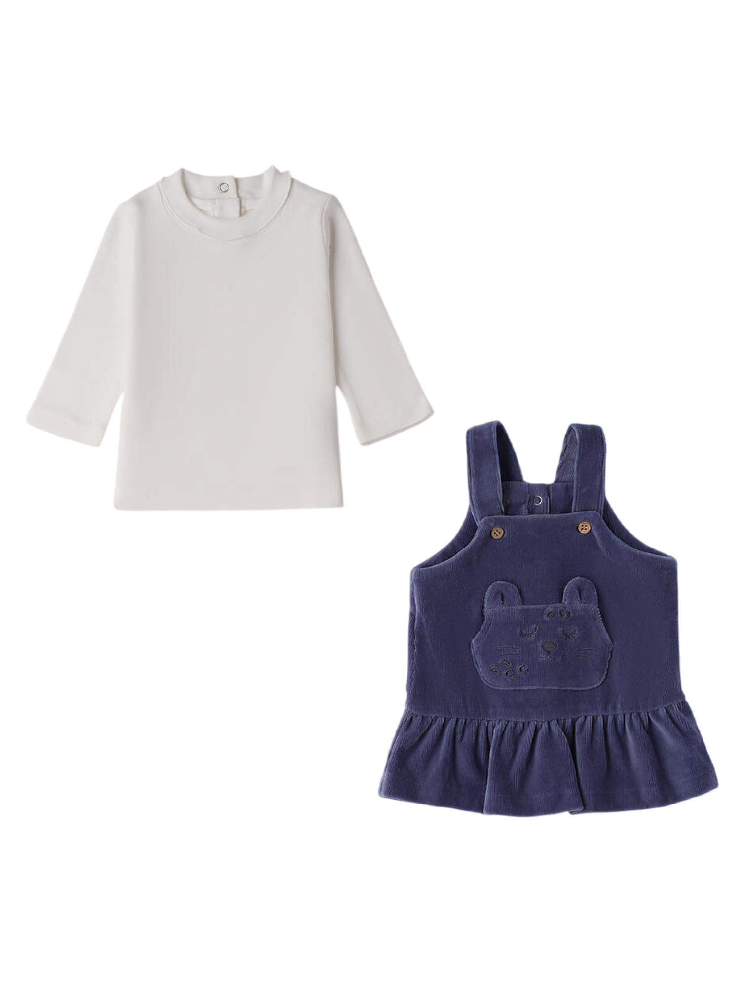 iDo completo con salopette neonata panna blu 4F120 0112 iDO 