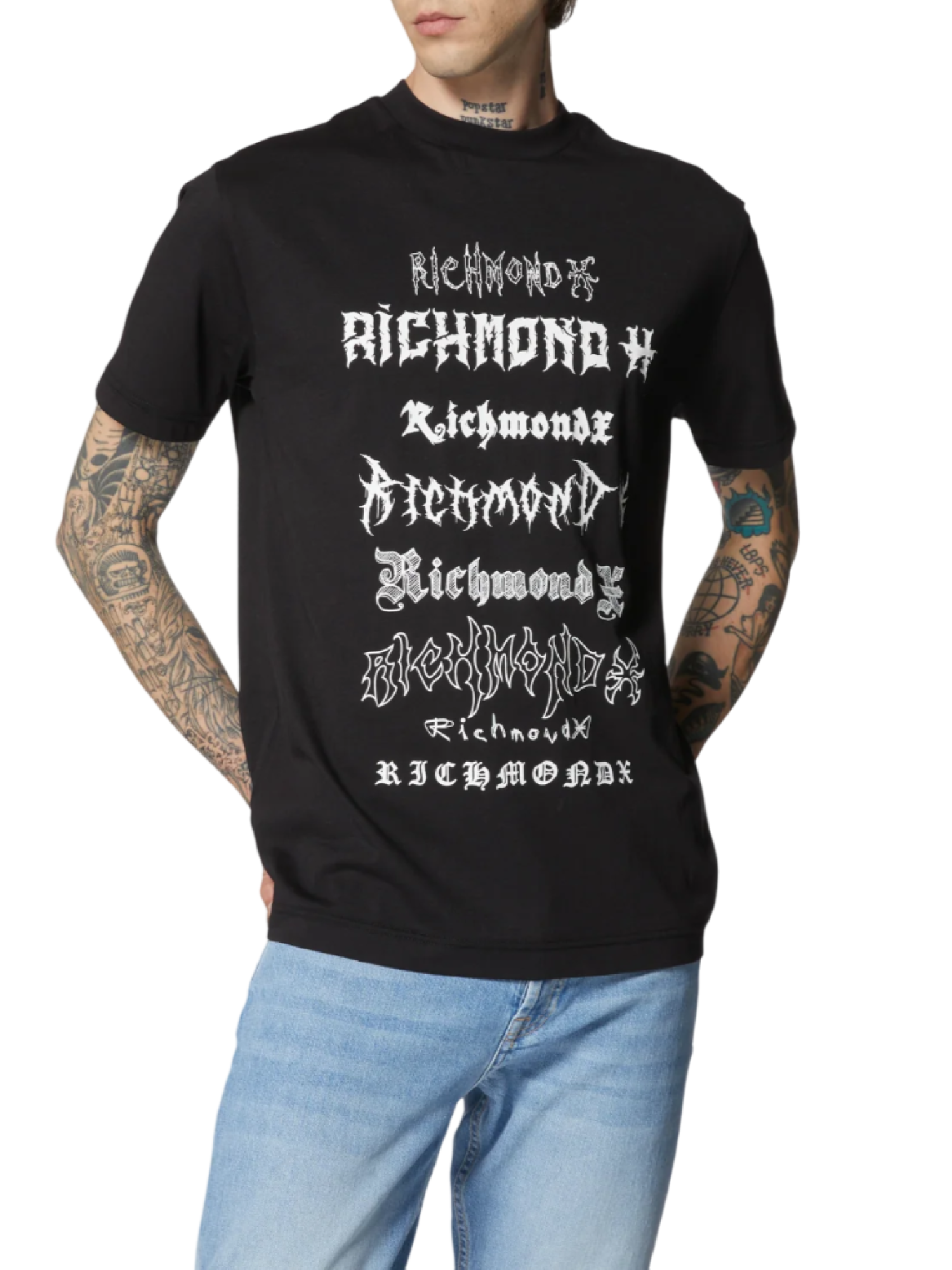 John Richmond T-shirt manica corta Zaclia nero UMP25298TS BLACK John RICHMOND 
