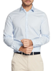 Calvin Klein camicia manica lunga con logo ricamato celeste