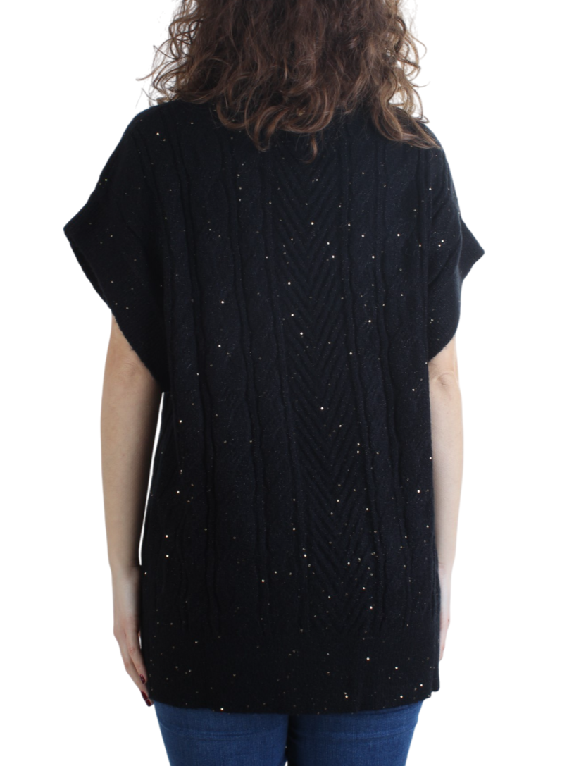 Opificio 4.0 maglia dolcevita con paillettes nero D40235 0030 Opificio 4.0 