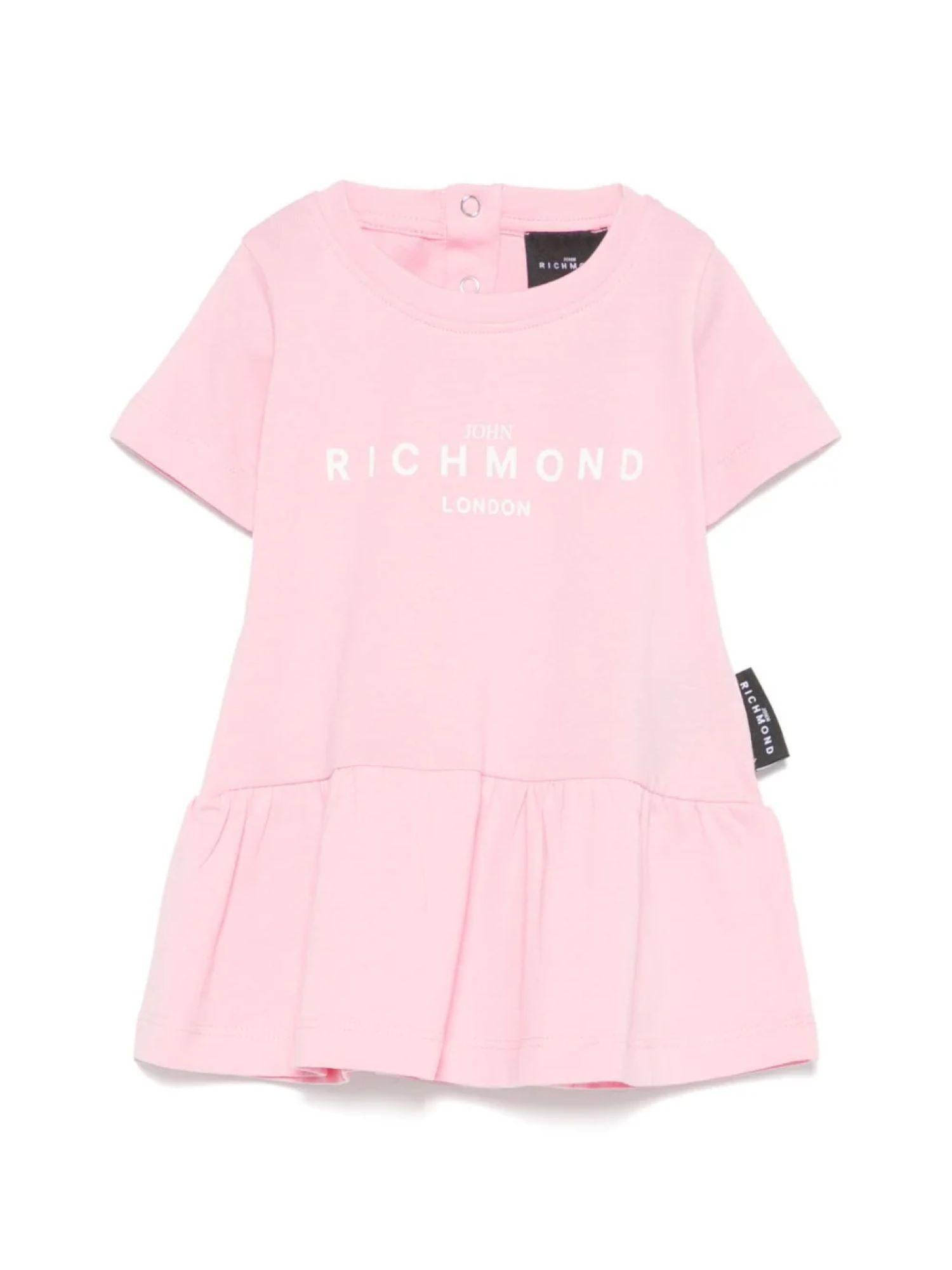 John Richmond abito manica corta Kloste con balza rosa RIP25005VE PINK-WHITE John RICHMOND 