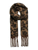 Pieces sciarpa donna in fantasia animalier marrone nero