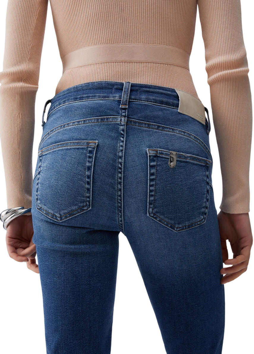 Liu Jo jeans Monroe slim con risvolto gioiello lavaggio blu UA6006D0305 78967 LIU JO 