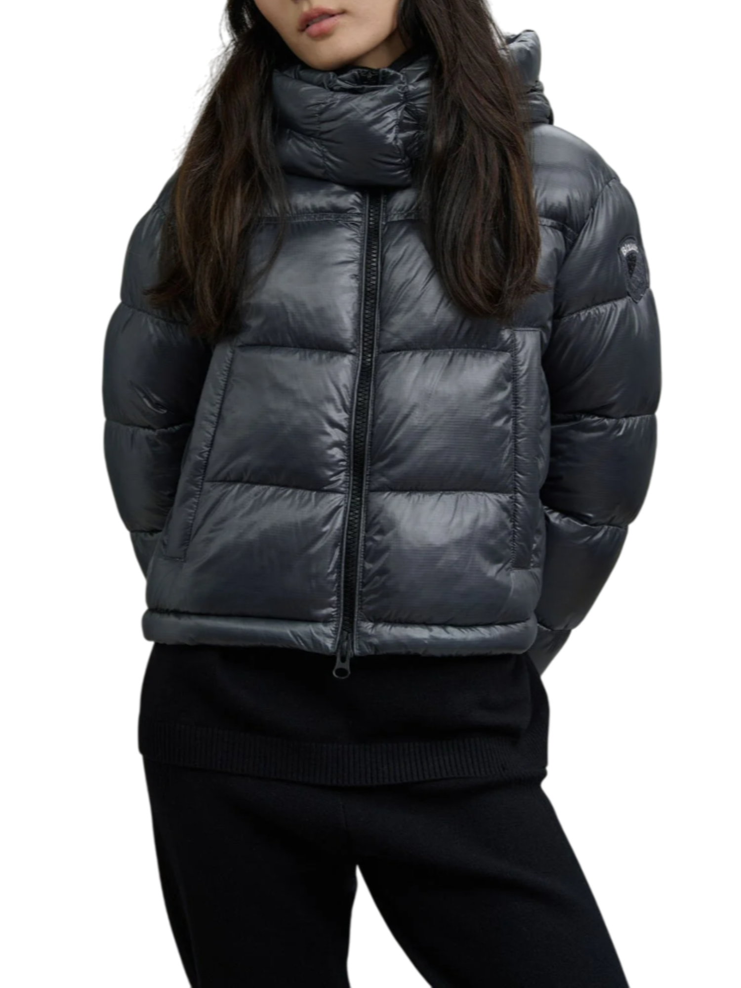 Blauer piumino donna Gloria con cappuccio antracite 25WBLDC02170-006648 978GG BLAUER 