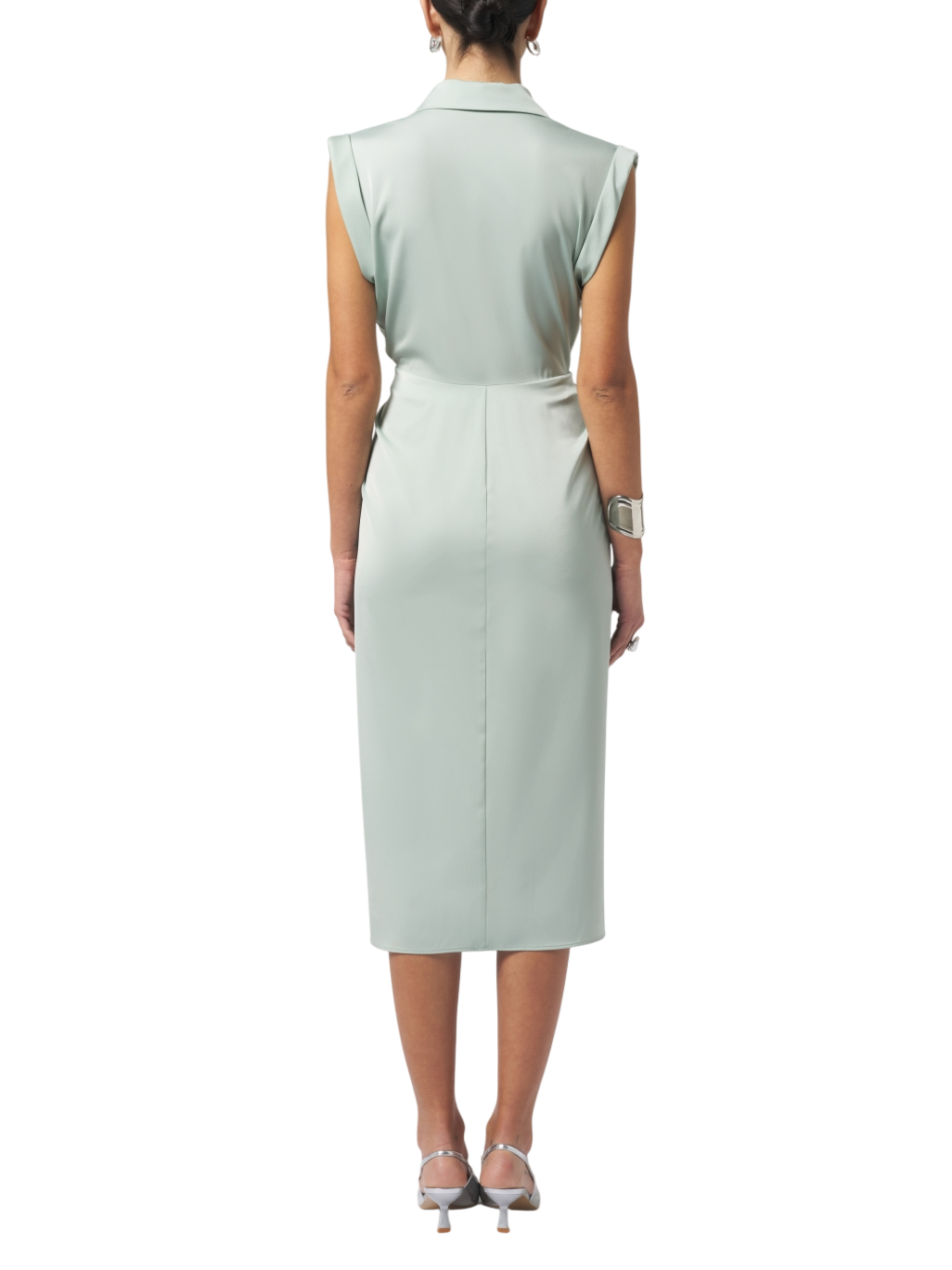 Silence abito midi Eveline satin verde acqua AB4241 TROPICAL GREEN SILENCE 