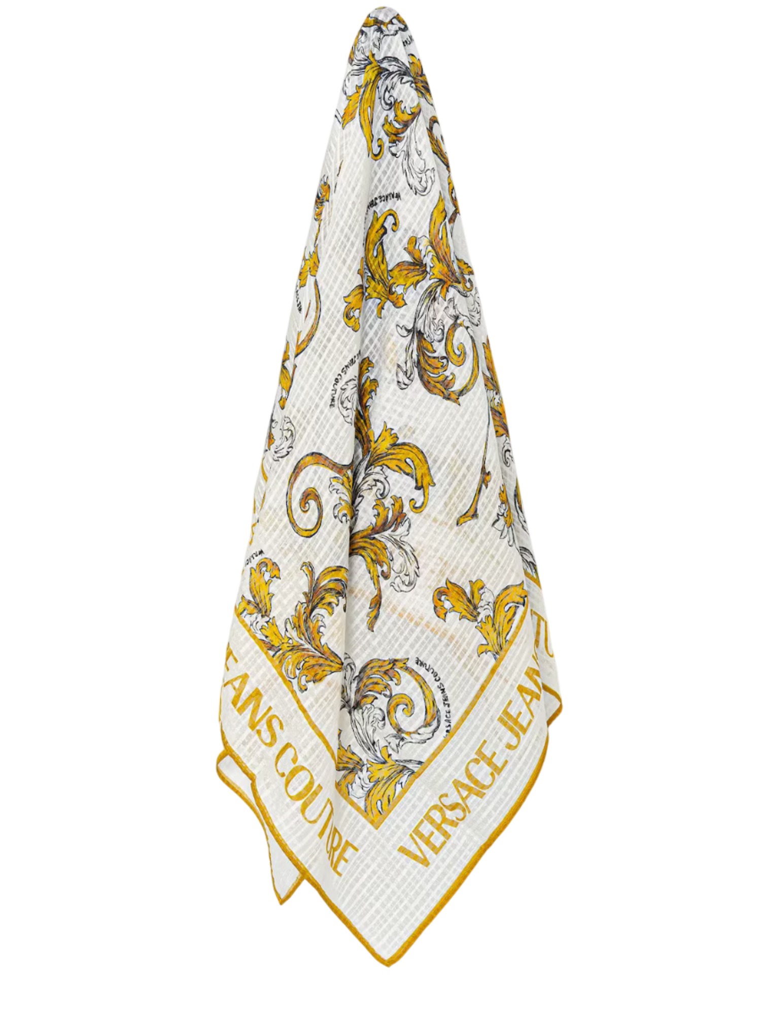 Versace Jeans Couture foulard in fantasia barocca bianco oro 78HA7H02-ZG353 G03 VERSACE Jeans Couture 