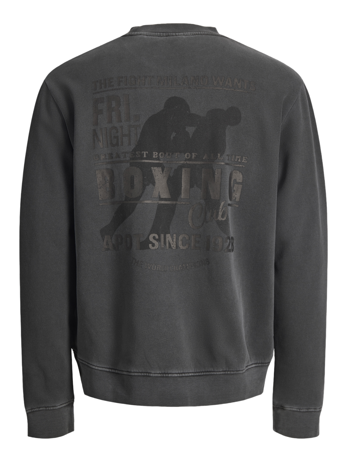 Jack&Jones felpa uomo Apot grigio antracite 12289755 BLACK JACK&JONES 