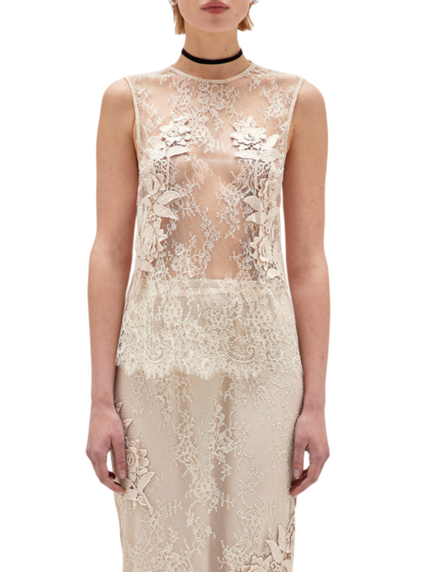 Blugirl top in pizzo con applicazioni floreali macramè beige RA5114J4881 30907 BLUGIRL 