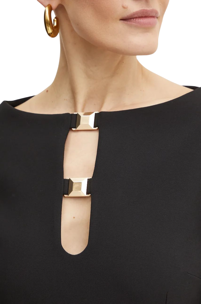 Simona Corsellini abito midi con cut out nero A24CPAB00701 0003 SIMONA CORSELLINI 