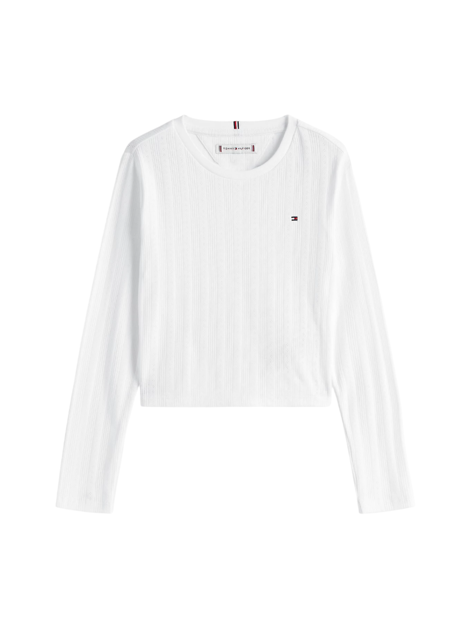 Tommy Hilfiger T-shirt con motivo pointelle bianco KG0KG08631 YBR Tommy Hilfiger 