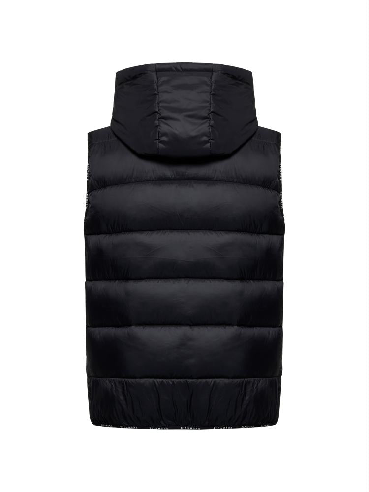 John Richmond gilet imbottito con cappuccio nero UMA25160PI BLACK John RICHMOND 