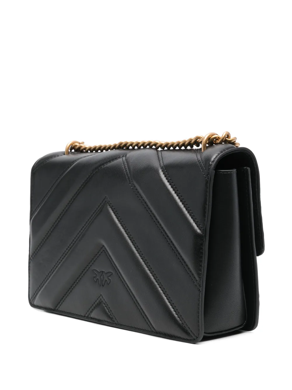 Pinko borsa Love Bag One Classic Light in pelle chevron nero