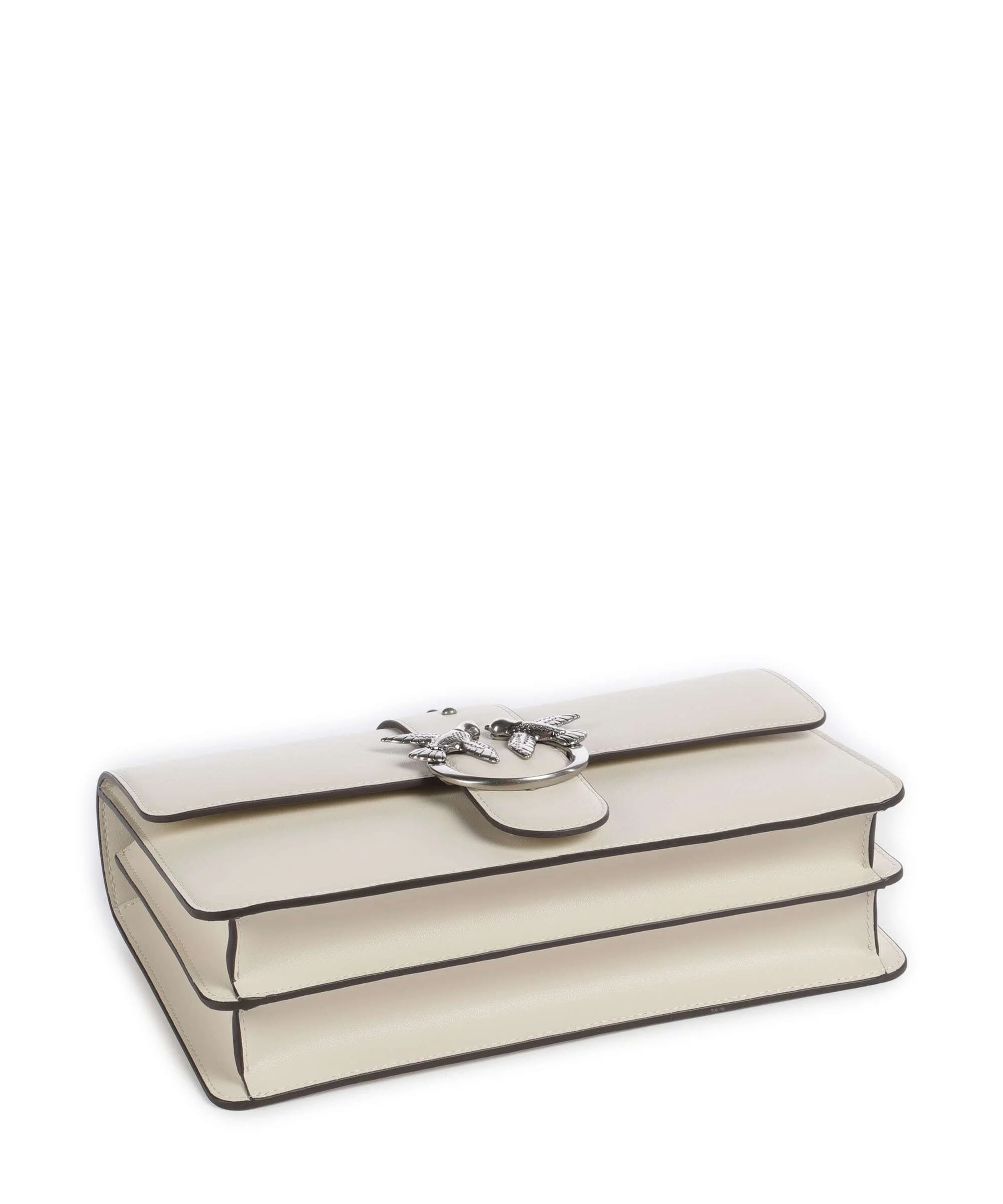 Pinko borsa a tracolla Love One Classic in pelle bianco argento 105857-A0F1 Z14O PINKO 