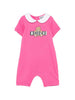 Moschino pagliaccetto neonata manica corta fucsia