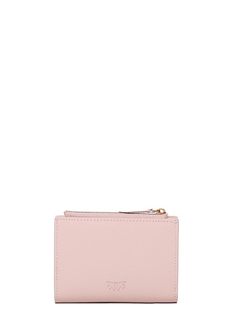 Pinko portafogli Compact in pelle con tasca esterna rosa 103612-A0F1 O81Q PINKO 