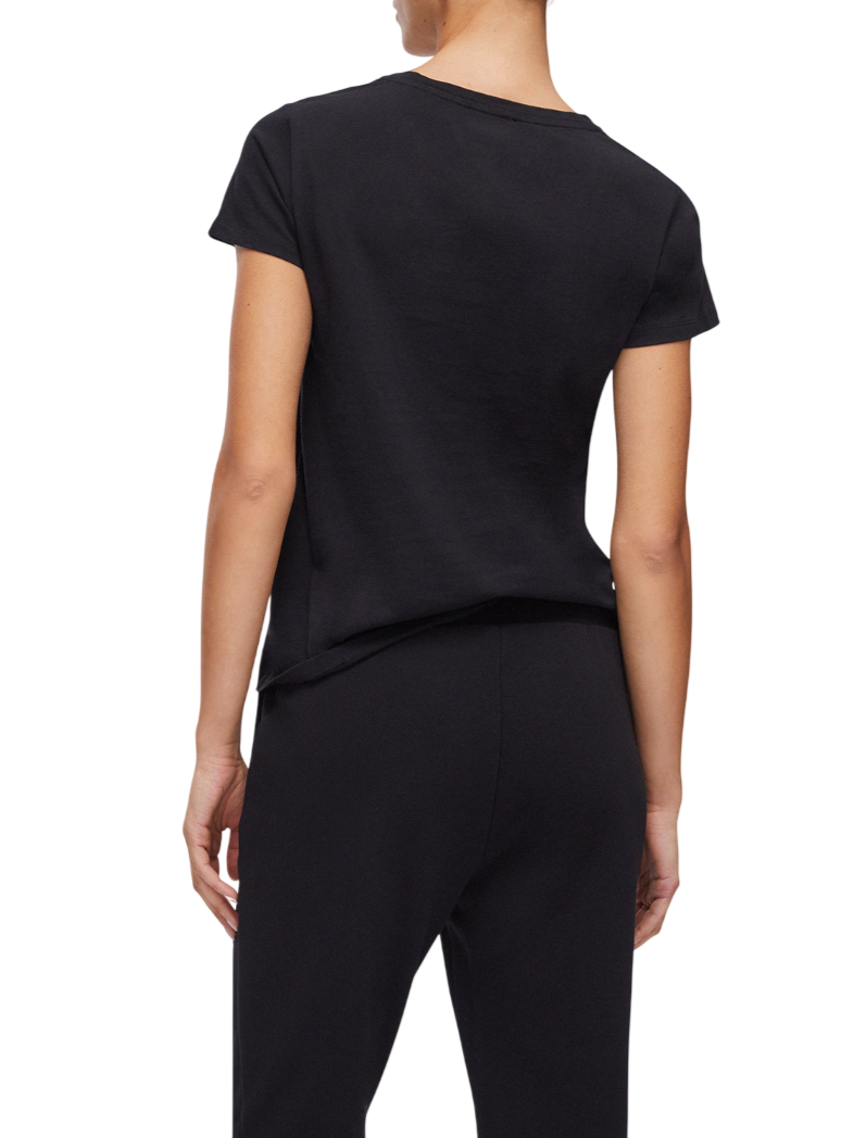Liu Jo T-shirt manica corta con logo strass nero TA6056JS923 S9149 LIU JO 