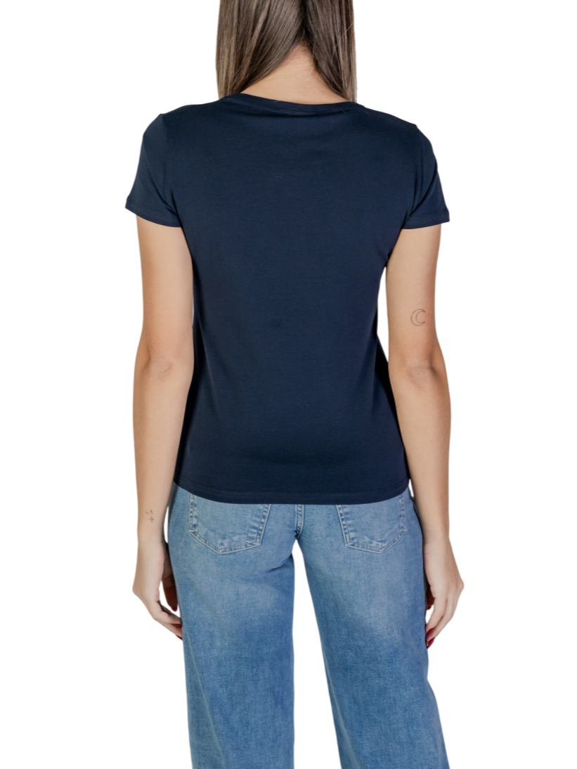 Liu Jo T-shirt manica corta slim con logo strass blu