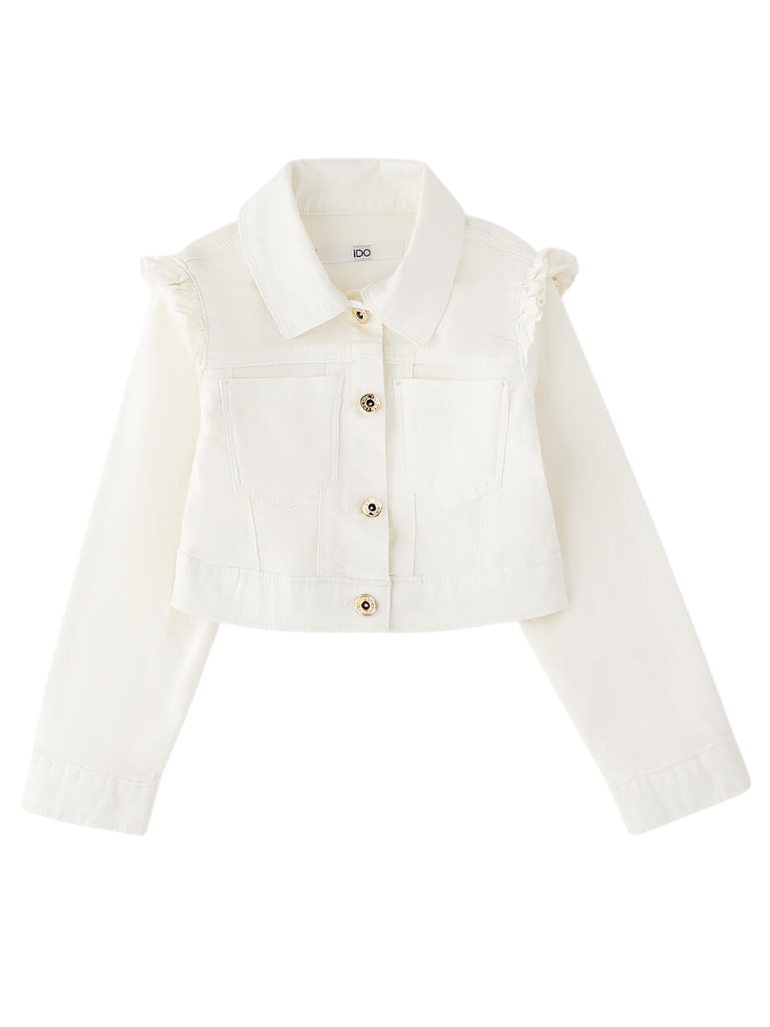 iDo giubbino bambina in cotone con rouches panna 4G393 0112 iDO 