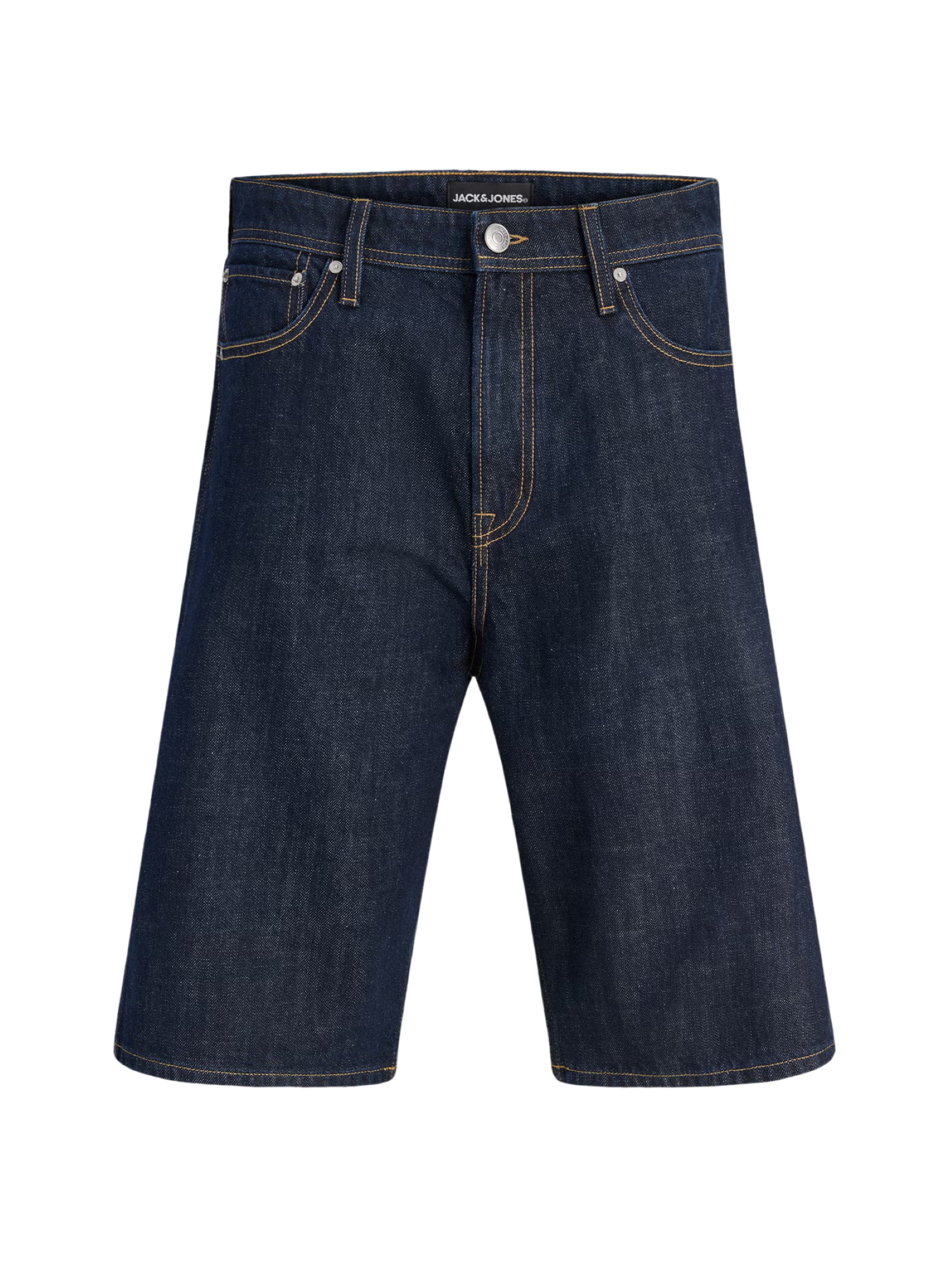 Jack&Jones bermuda uomo in denim baggy lavaggio scuro 12297448 BLUE DENIM RAW JACK&JONES 