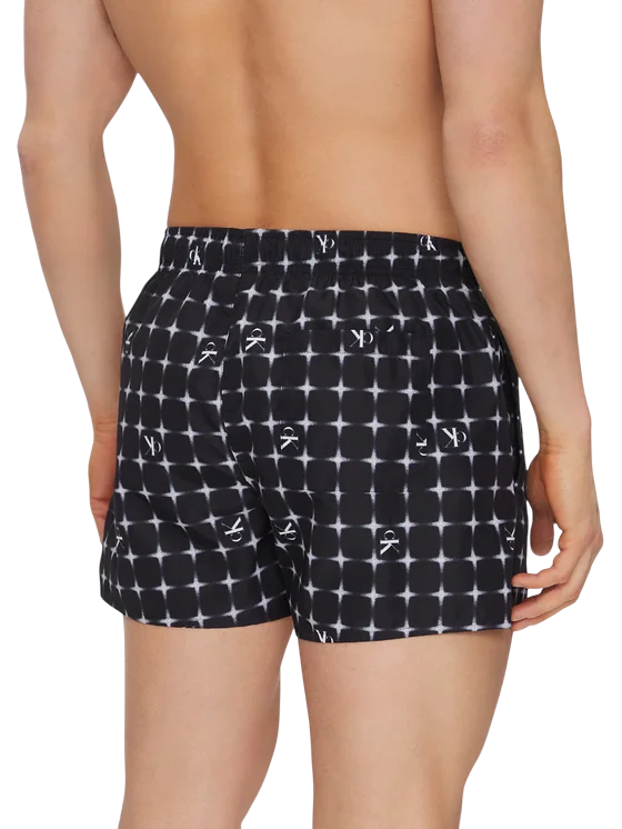Calvin Klein boxer mare in fantasia logata nero KM0KM01172 0GO Calvin Klein Beachwear 