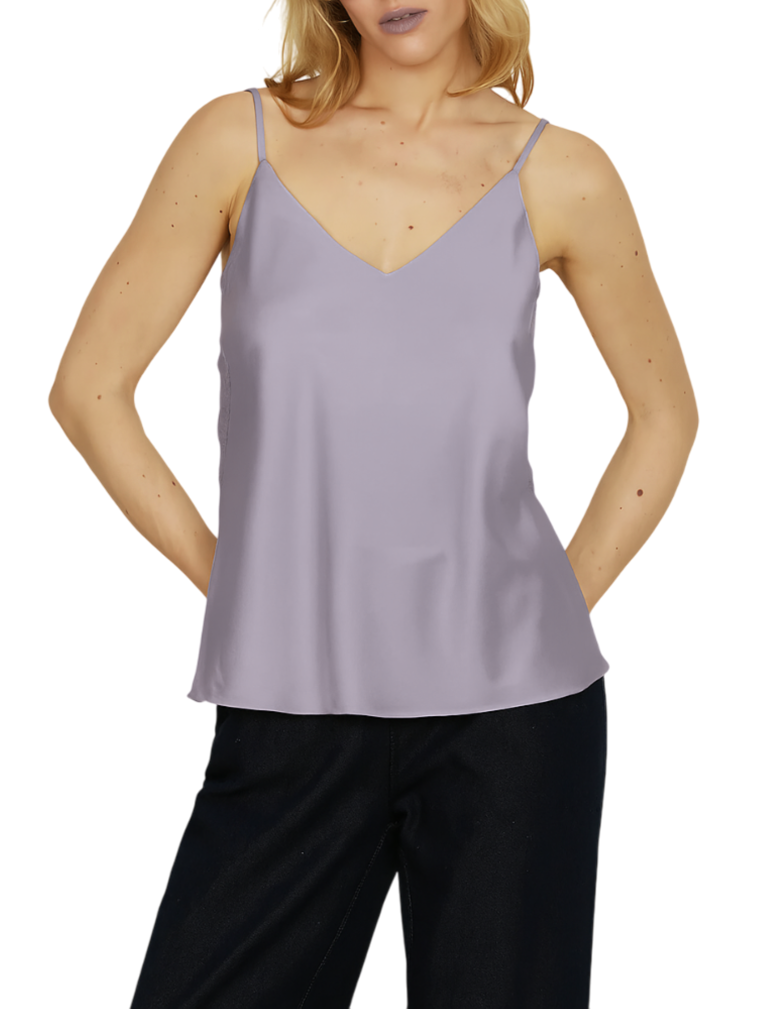 Relish top in raso Exigo con pizzo grigio EXIGO 1130 RELISH 